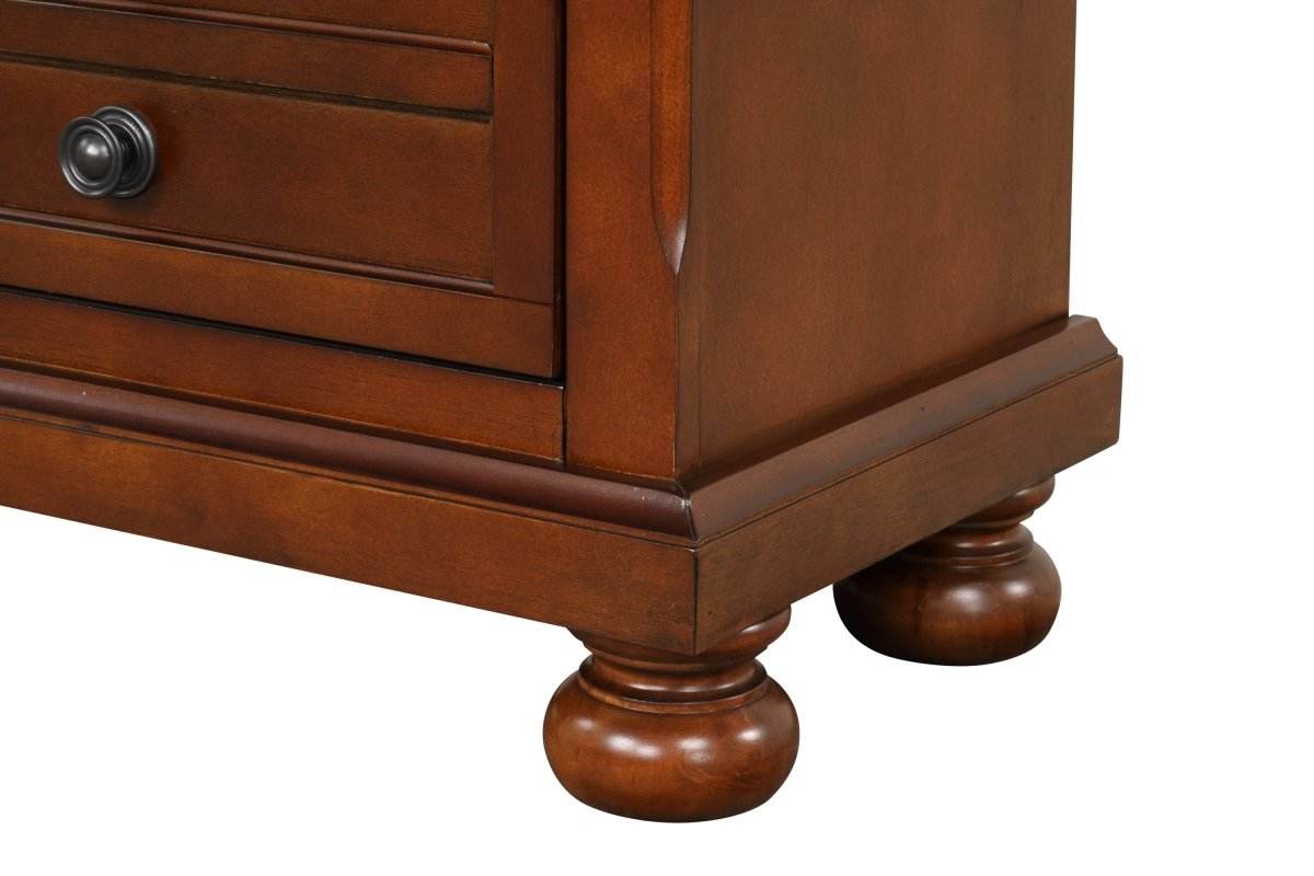 Cherry Finish Particle Board Dresser With Full Extension Drawers - Sleep Galleria