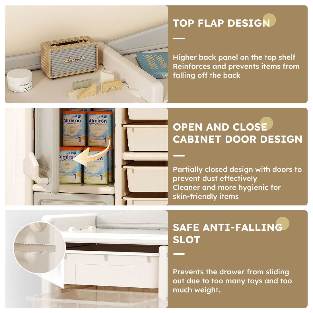 Children’s Grey HDPE Toy Storage Cabinet Organizer - Serenova - Omega Lifestyles