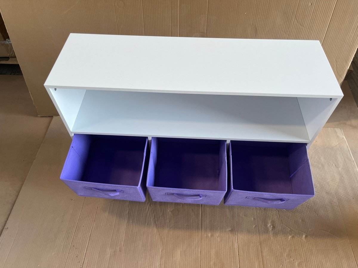 Children’s MDF Bookcase With Collapsible Fabric Drawers - Sleep Galleria