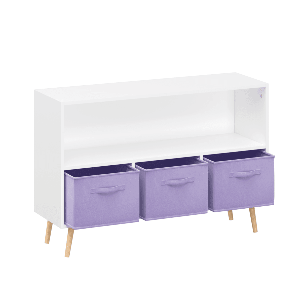 Children’s MDF Bookcase With Collapsible Fabric Drawers - Sleep Galleria