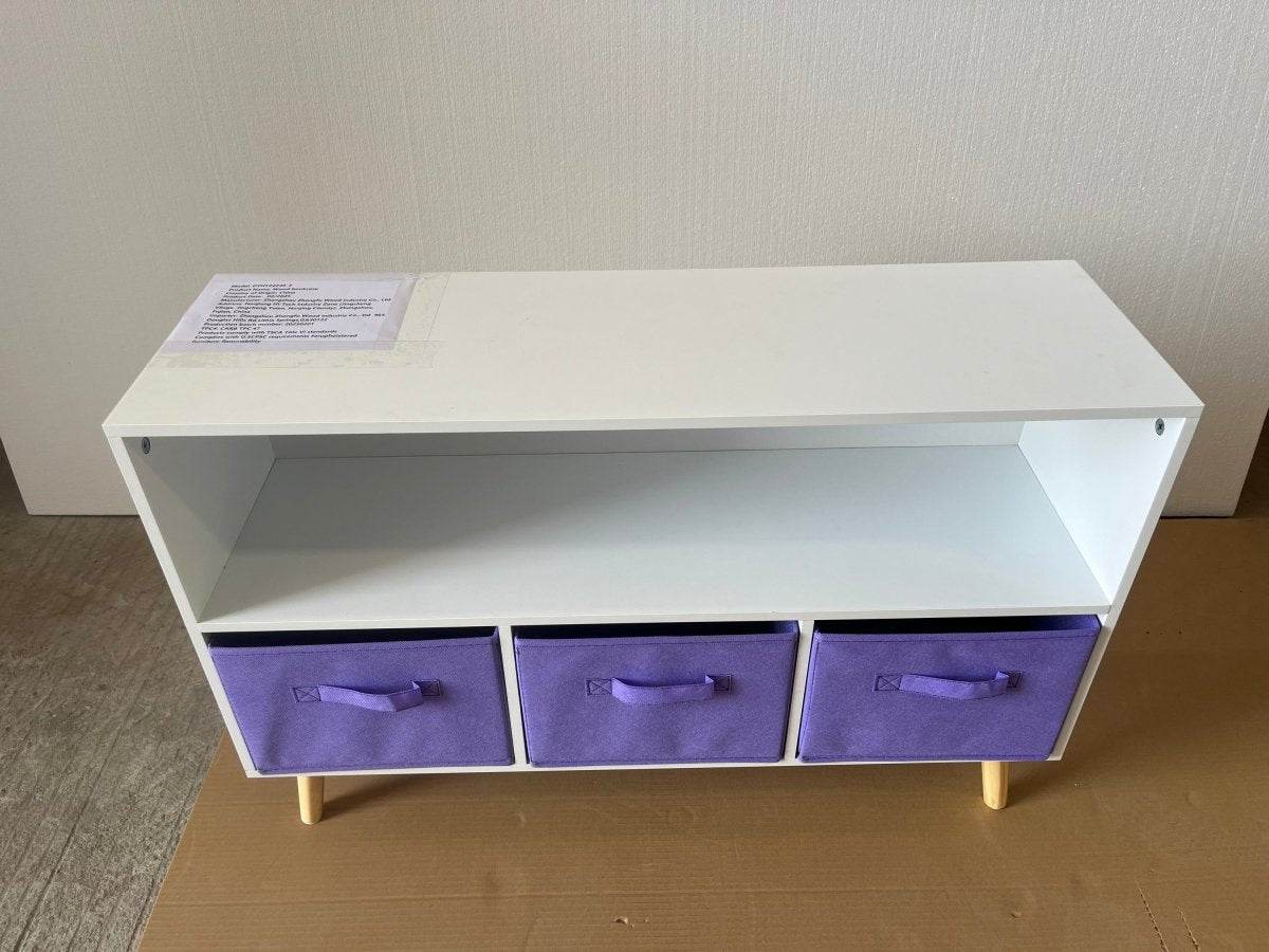 Children’s MDF Bookcase With Collapsible Fabric Drawers - Sleep Galleria