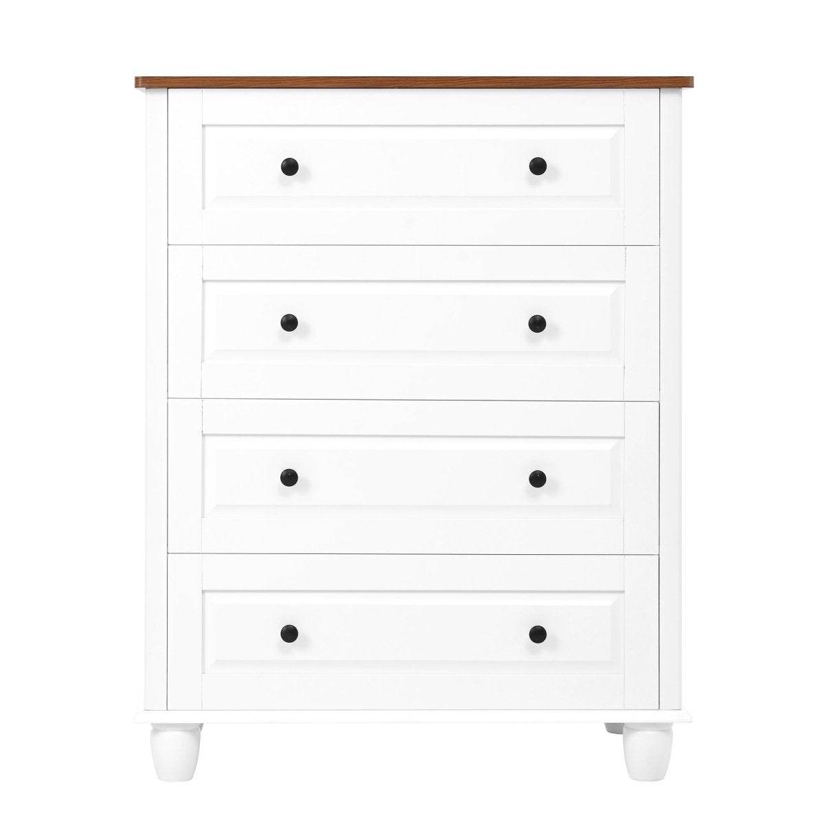 Classic Ivory White 4-Drawer Wood Dresser Chest - Sleep Galleria