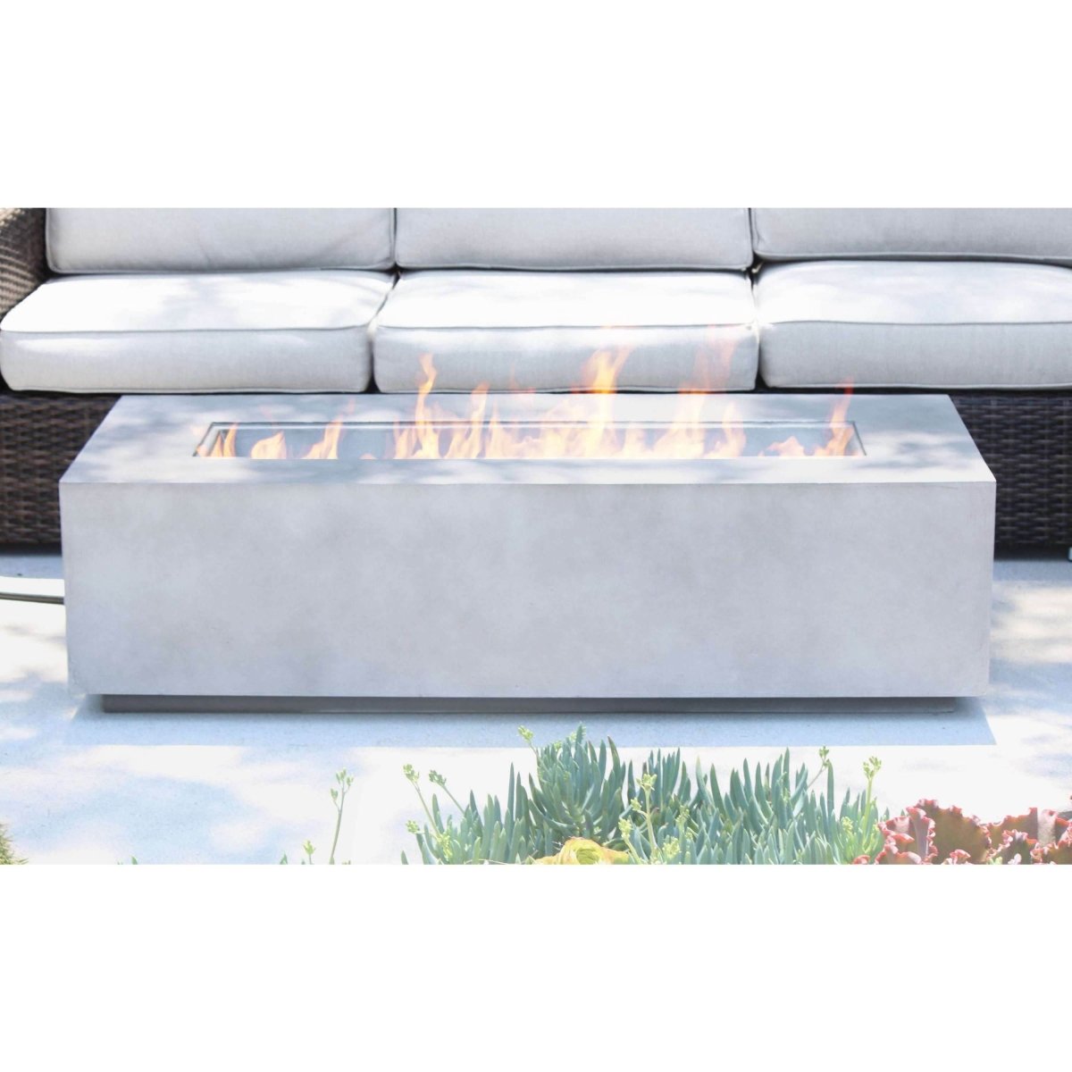 Concrete Propane Outdoor Fire Pit Table With Adjustable Flame - Serenova - Omega Lifestyles