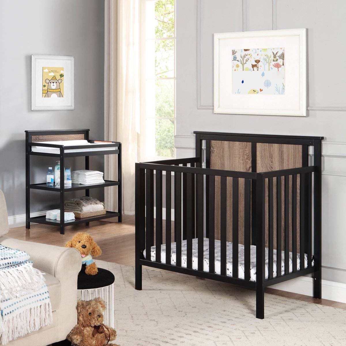 Connelly 3-in-1 Convertible Mini Wood Crib With Mattress Pad - Sleep Galleria