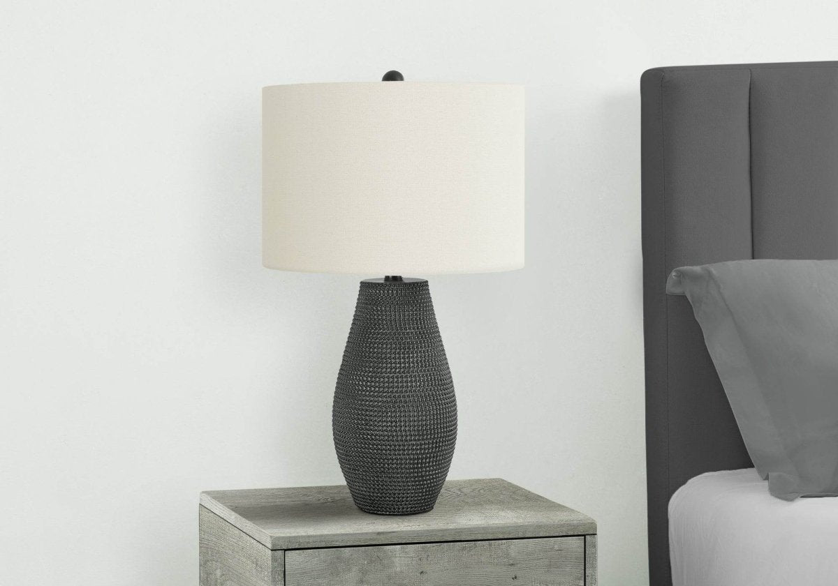 Contemporary 24-Inch Black Resin Table Lamp - Sleep Galleria