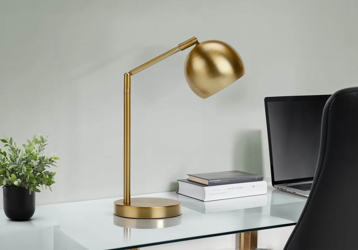 Contemporary Adjustable Gold Metal Table Lamp - Sleep Galleria