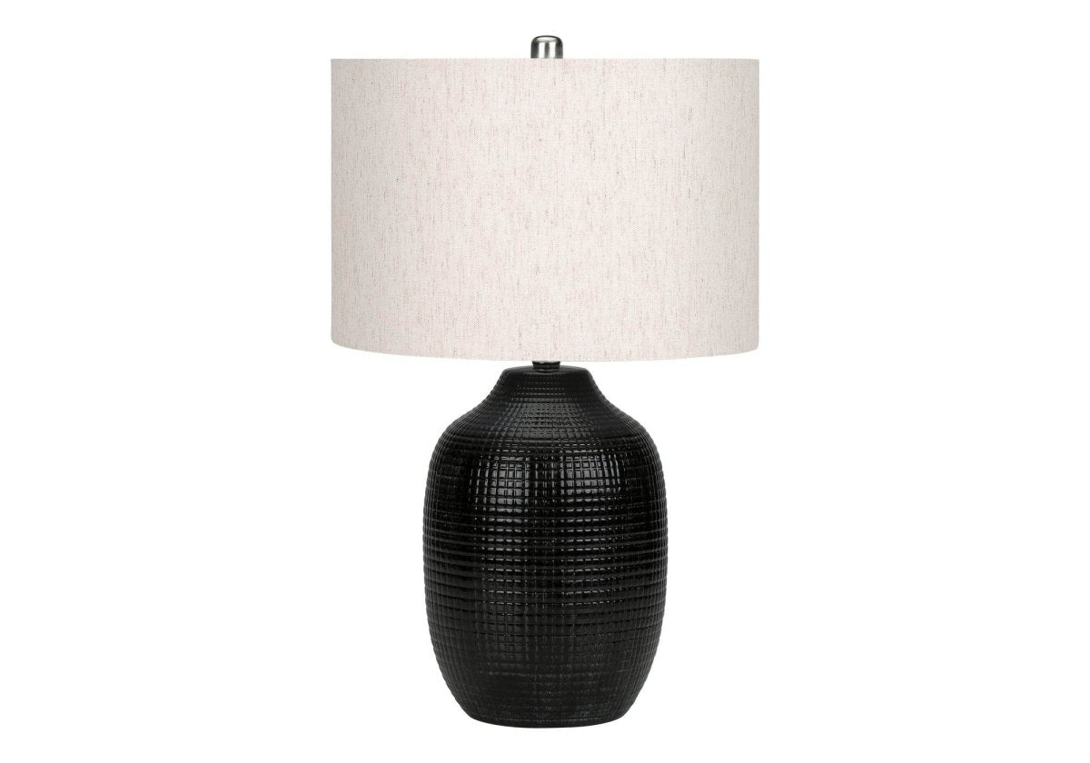 Contemporary Black Ceramic Ginger Jar Table Lamp - Sleep Galleria