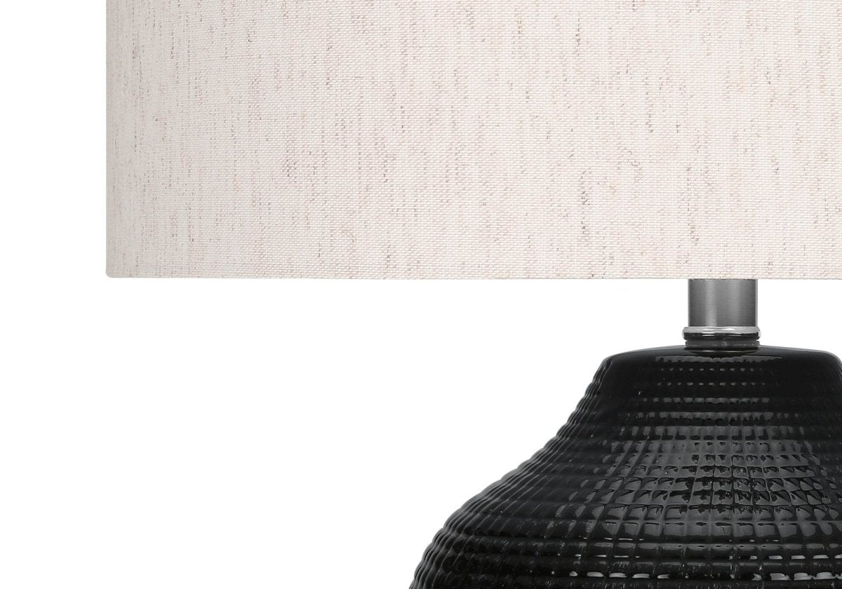 Contemporary Black Ceramic Ginger Jar Table Lamp - Sleep Galleria