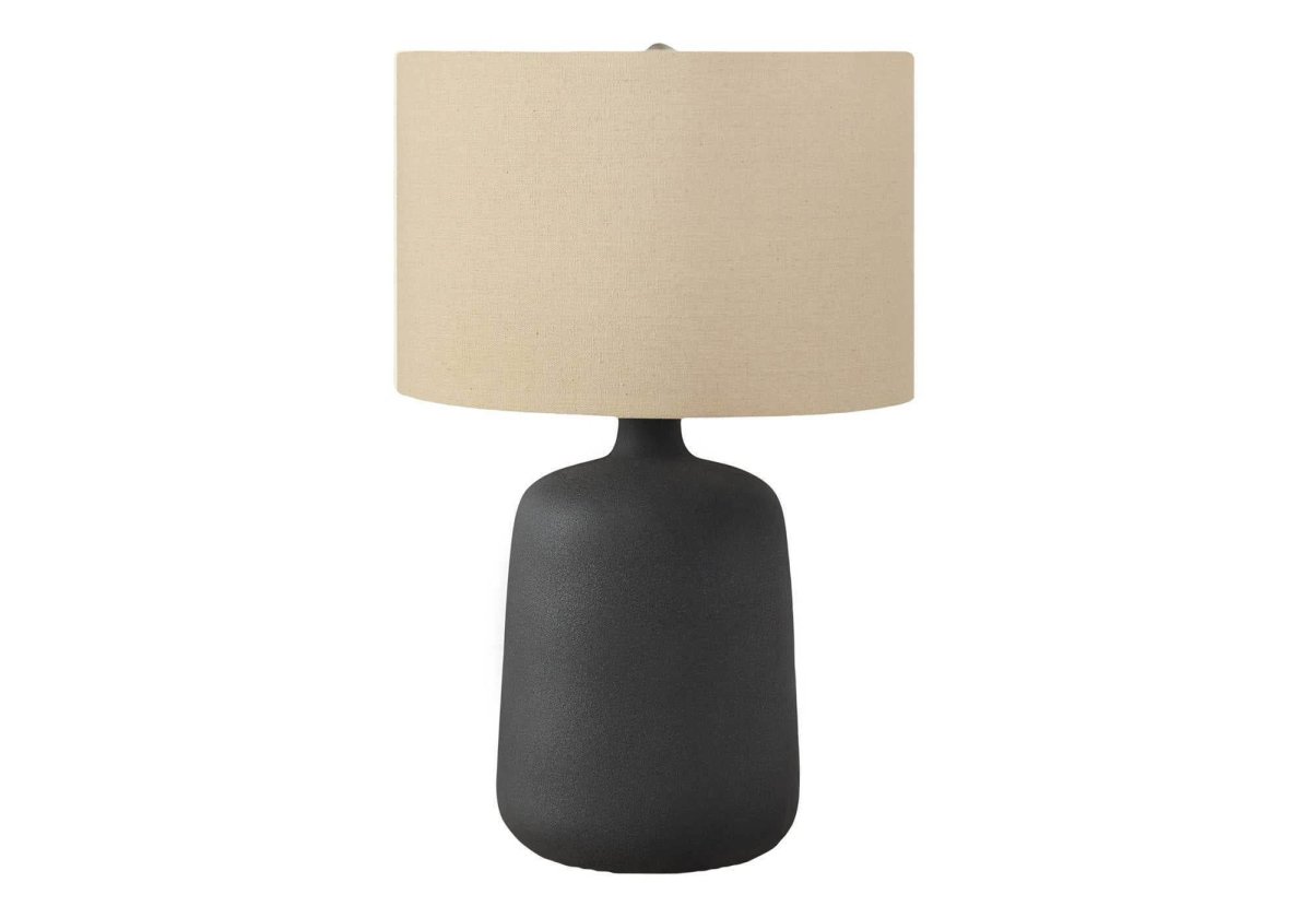 Contemporary Black Ceramic Table Lamp With Linen Shade - Sleep Galleria
