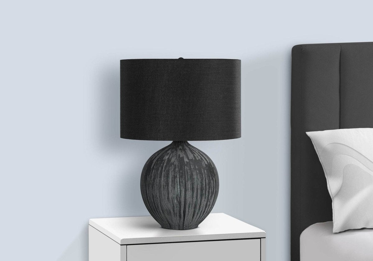 Contemporary Black Ceramic Table Lamp With Shade - Sleep Galleria