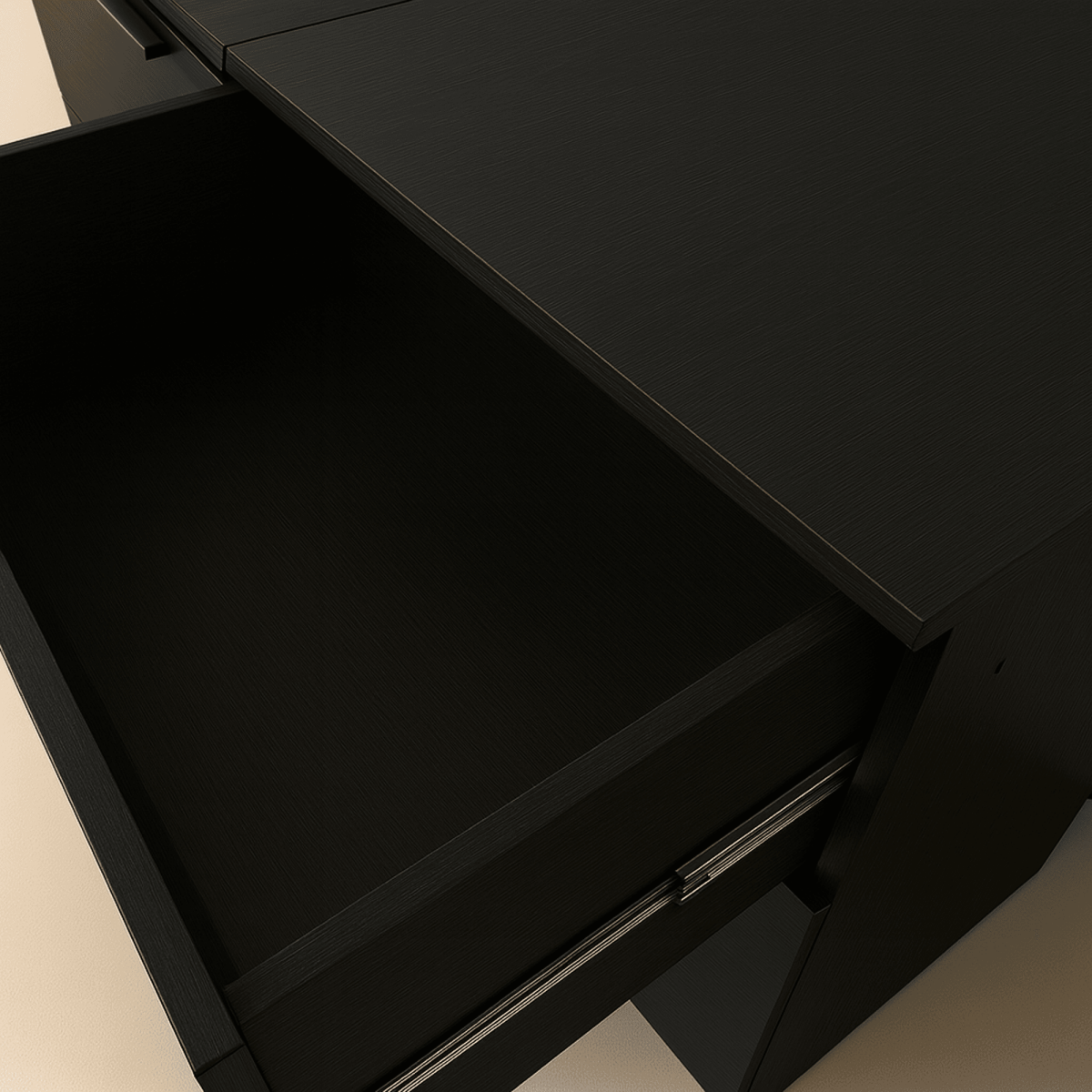 Contemporary Black Wood 3 - Drawer Modular Chest - Serenova - Omega Lifestyles