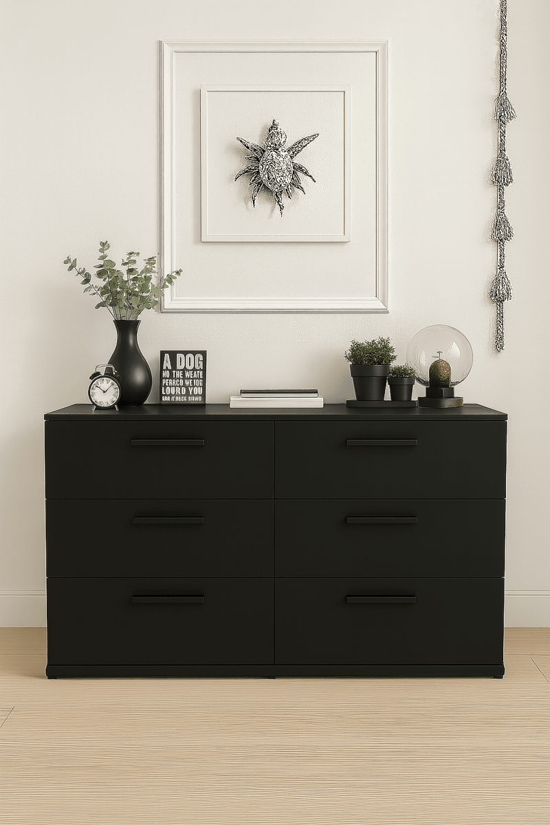 Contemporary Black Wood 3 - Drawer Modular Chest - Serenova - Omega Lifestyles