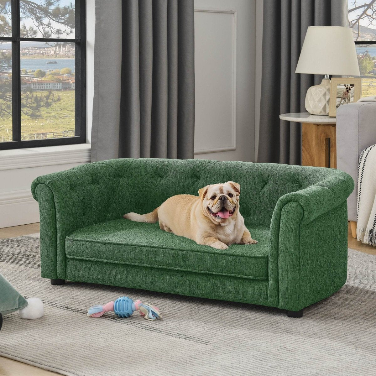 Contemporary Breathable Linen Foam Pet Sofa - Omega Lifestyles