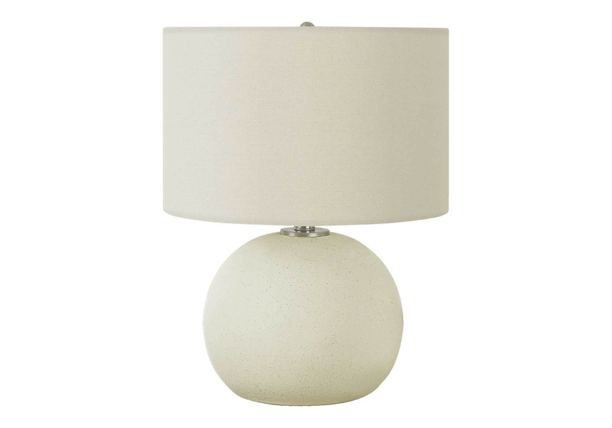 Contemporary Cream Ceramic Globe Table Lamp 18-Inch - Sleep Galleria