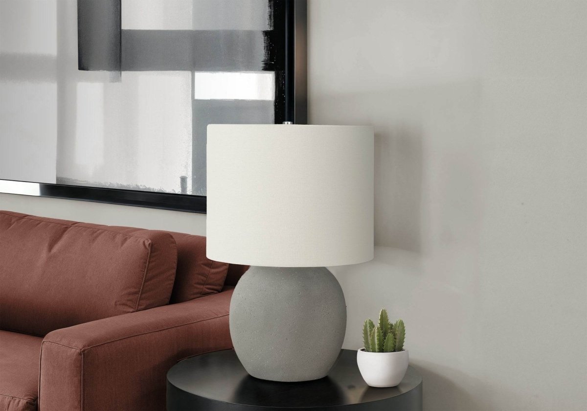 Contemporary Grey Concrete Base Table Lamp - Sleep Galleria