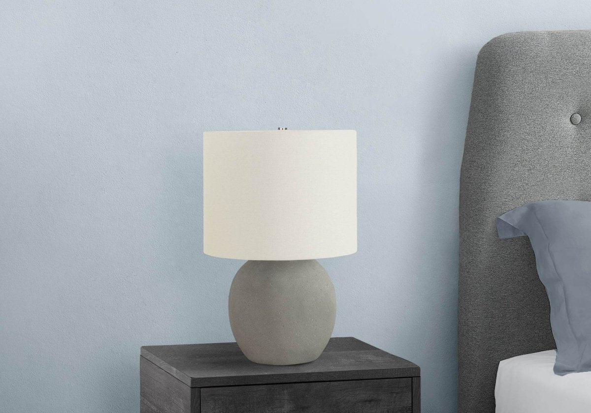 Contemporary Grey Concrete Base Table Lamp - Sleep Galleria