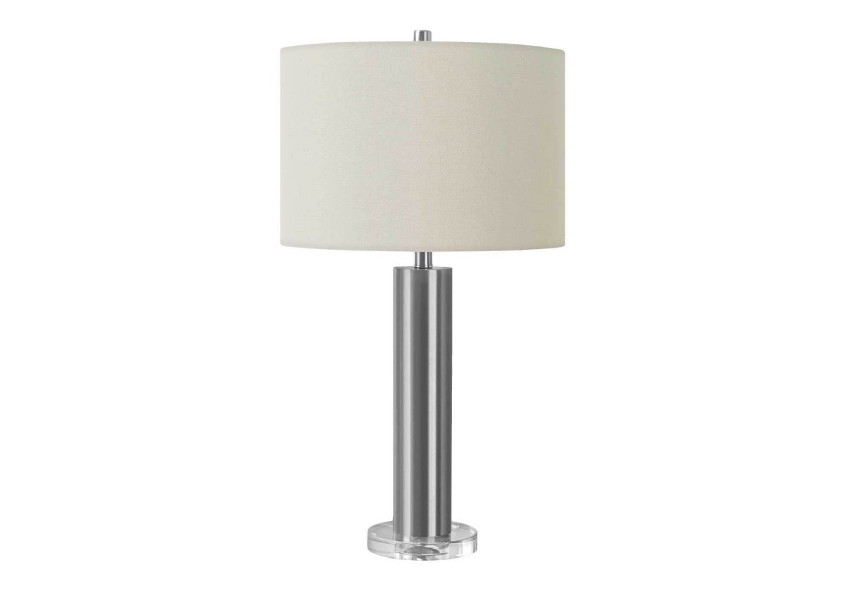 Contemporary Nickel Metal Acrylic Base Table Lamp - Sleep Galleria