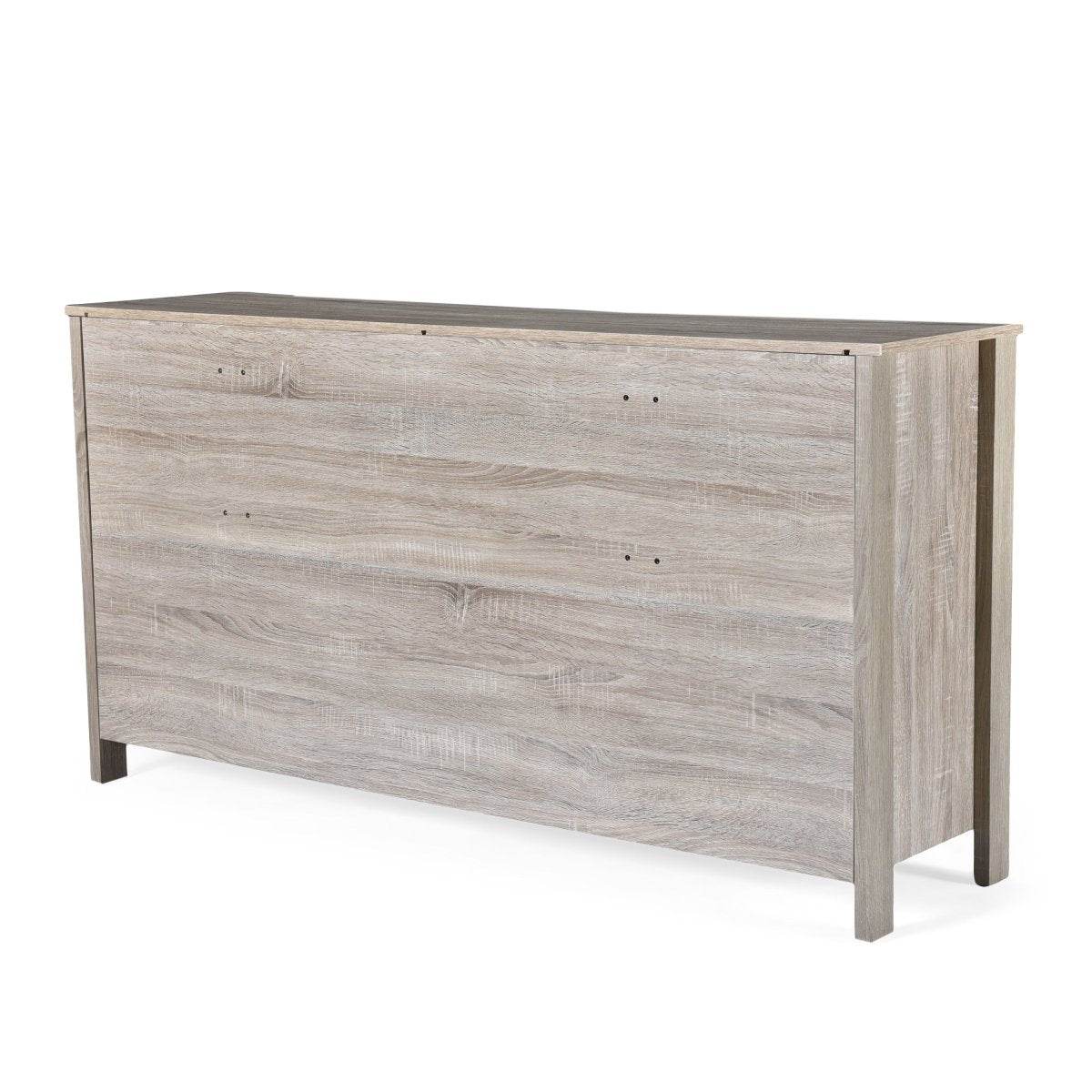 Contemporary Oak Six Drawer Particle Board Dresser - Sleep Galleria