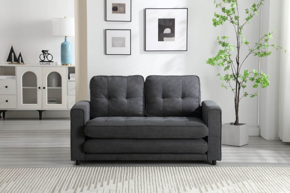 Convertible Velvet Futon Sofa Bed With Storage Pockets - Serenova - Omega Lifestyles