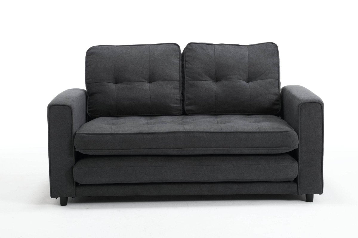 Convertible Velvet Futon Sofa Bed With Storage Pockets - Serenova - Omega Lifestyles