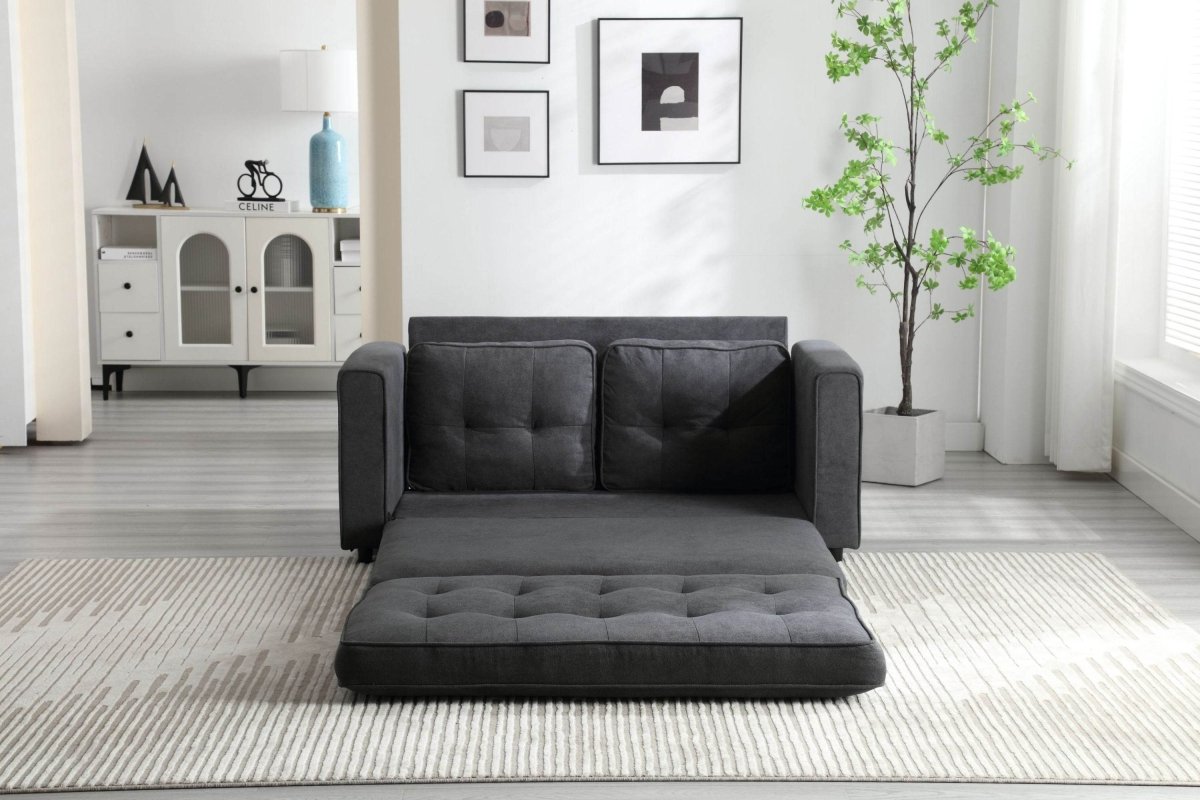 Convertible Velvet Futon Sofa Bed With Storage Pockets - Serenova - Omega Lifestyles