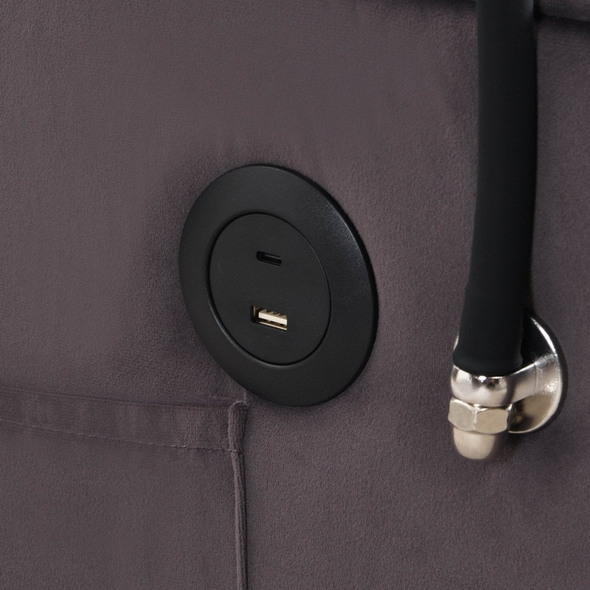 Convertible Velvet Sofa Bed With USB Ports And Trundle - Sleep Galleria