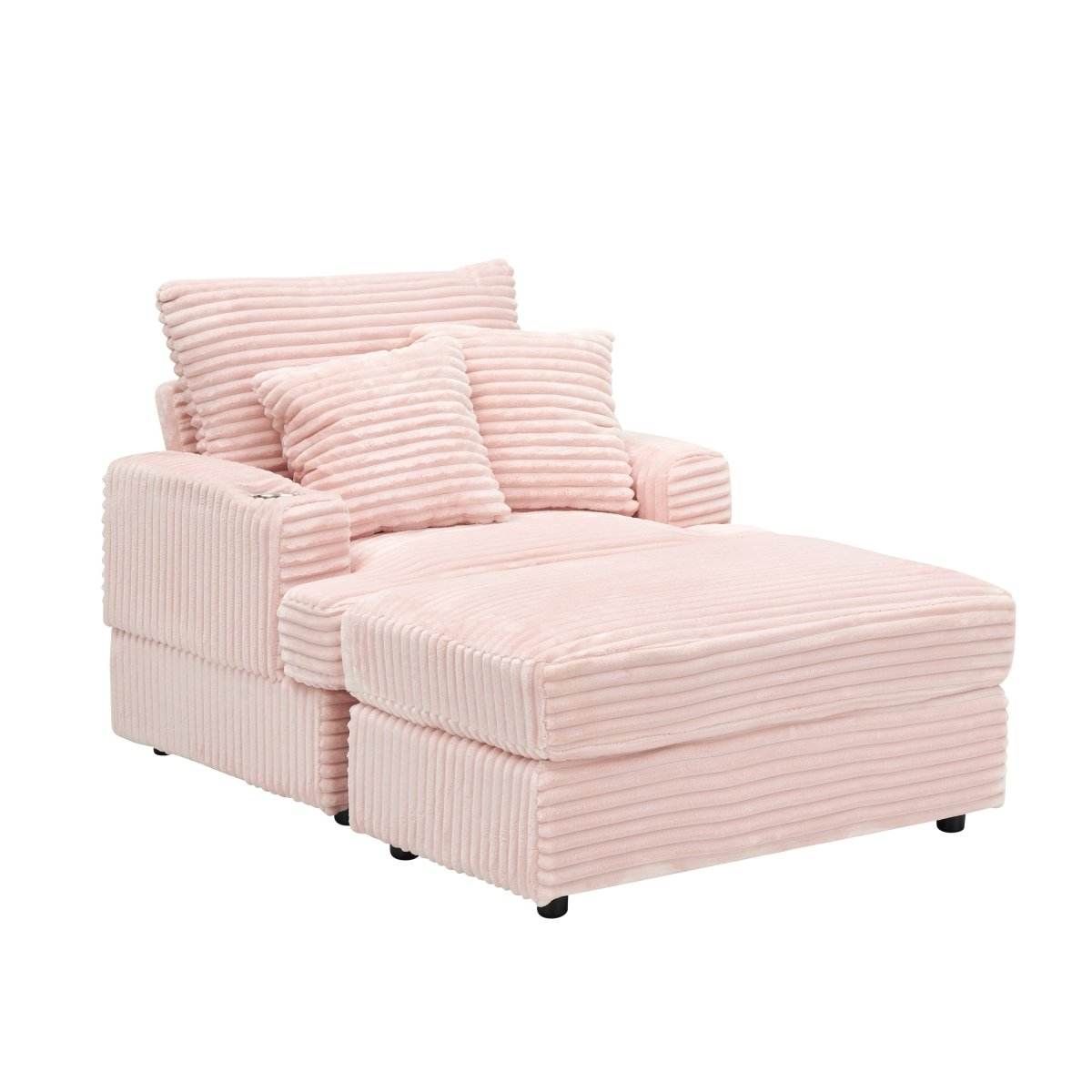 Corduroy Spring Upholstered Armchair And Ottoman Set - Sleep Galleria