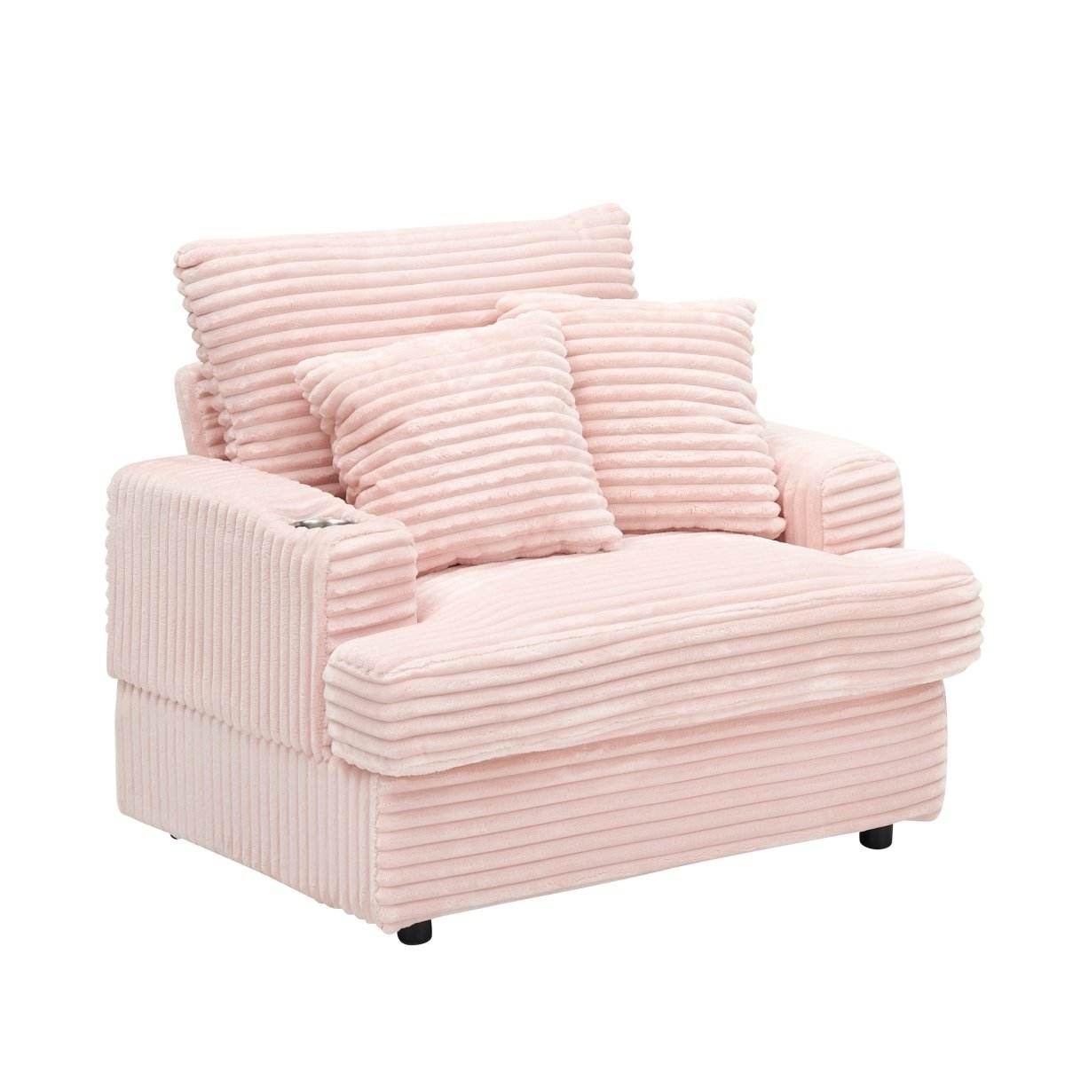 Corduroy Spring Upholstered Armchair And Ottoman Set - Sleep Galleria