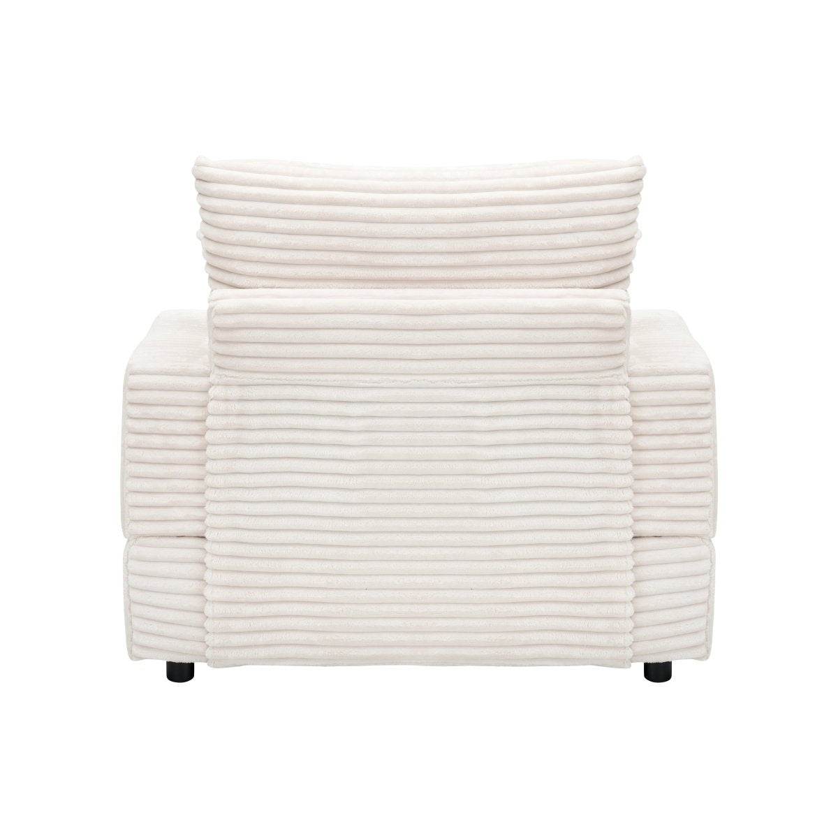 Corduroy Upholstered Reclining Armchair With Ottoman Set - Sleep Galleria