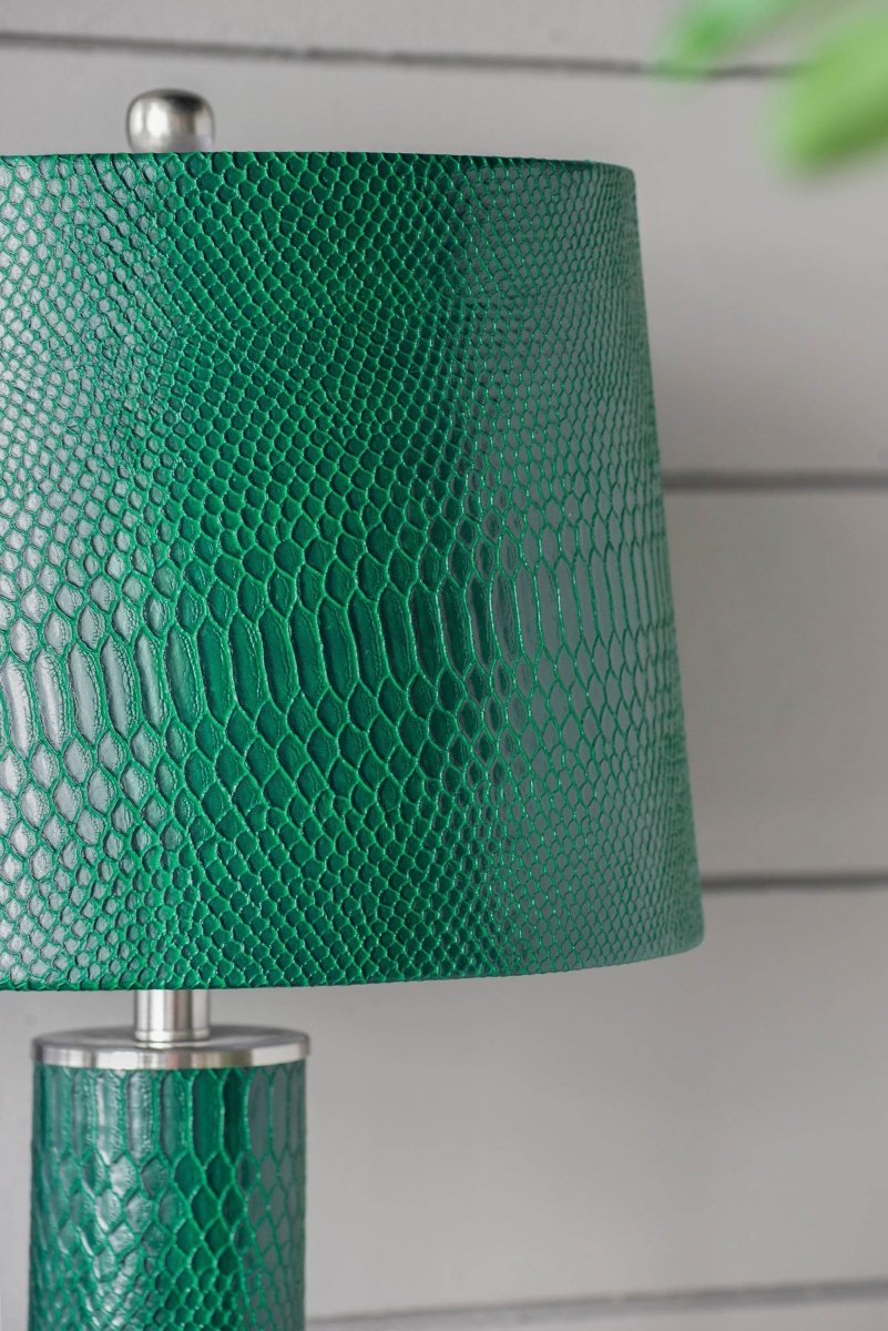 Crocodile Textured Faux Leather Table Lamp - Sleep Galleria