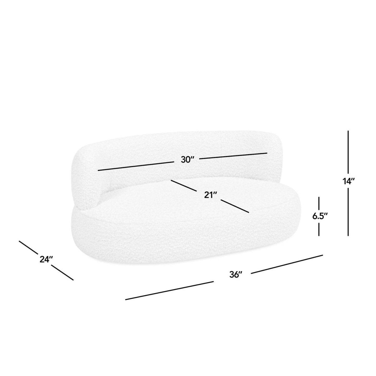 Curved Fleeced Teddy Upholstered Pet Sofa Bed - Sleep Galleria