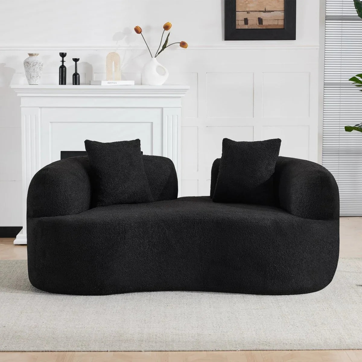 Curved Medium-Firm Foam Spring Loveseat Sofa - Omega Lifestyles