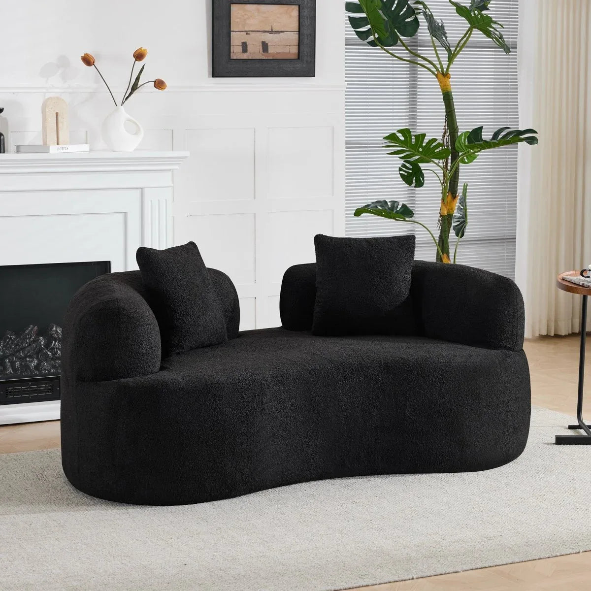Curved Medium-Firm Foam Spring Loveseat Sofa - Omega Lifestyles