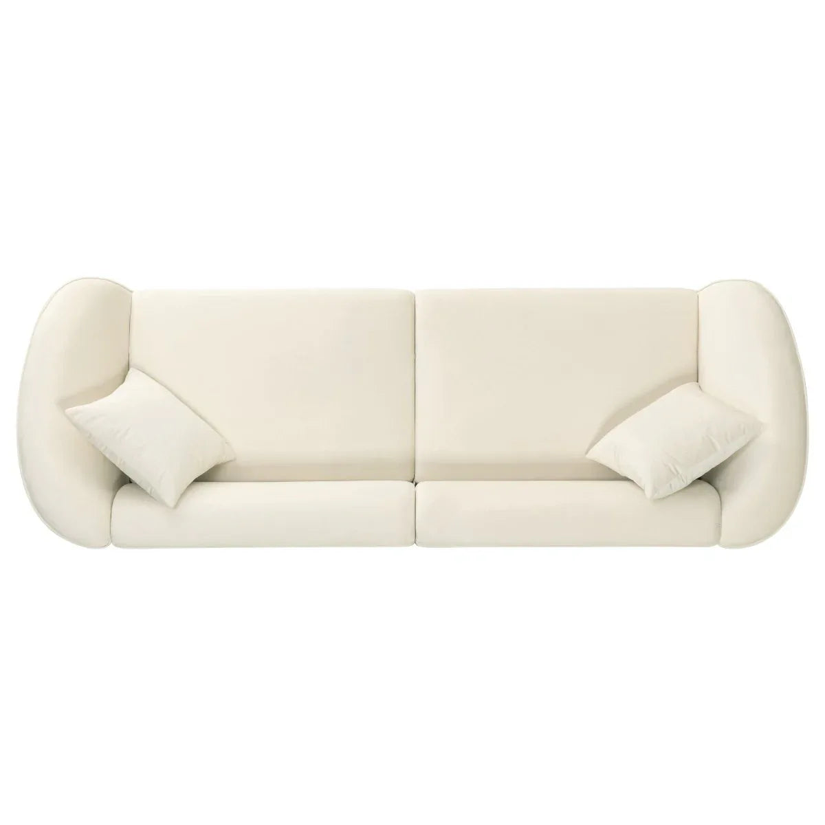 Curved Velvet 3-Seat Contemporary Sofa - Omega Lifestyles