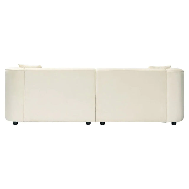 Curved Velvet 3-Seat Contemporary Sofa - Omega Lifestyles