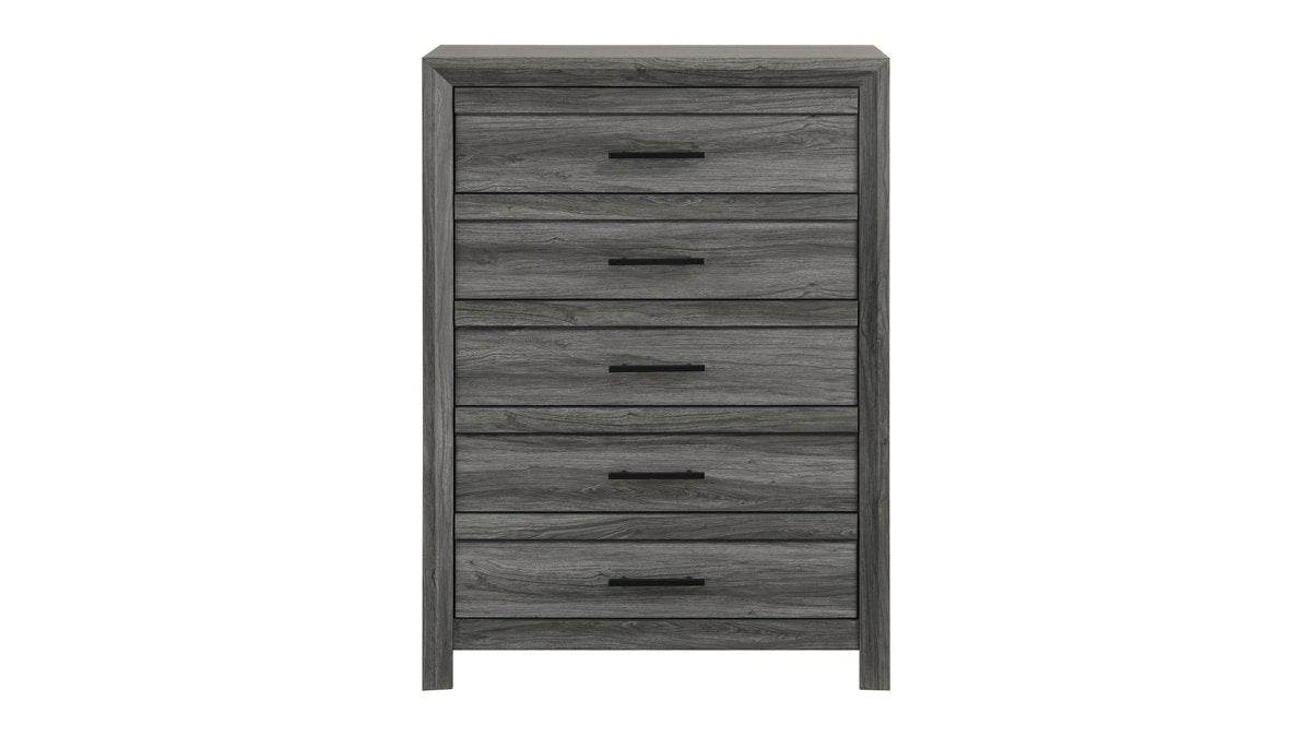 Denver Modern 5-Piece Full Gray Wood Bedroom Set - Sleep Galleria