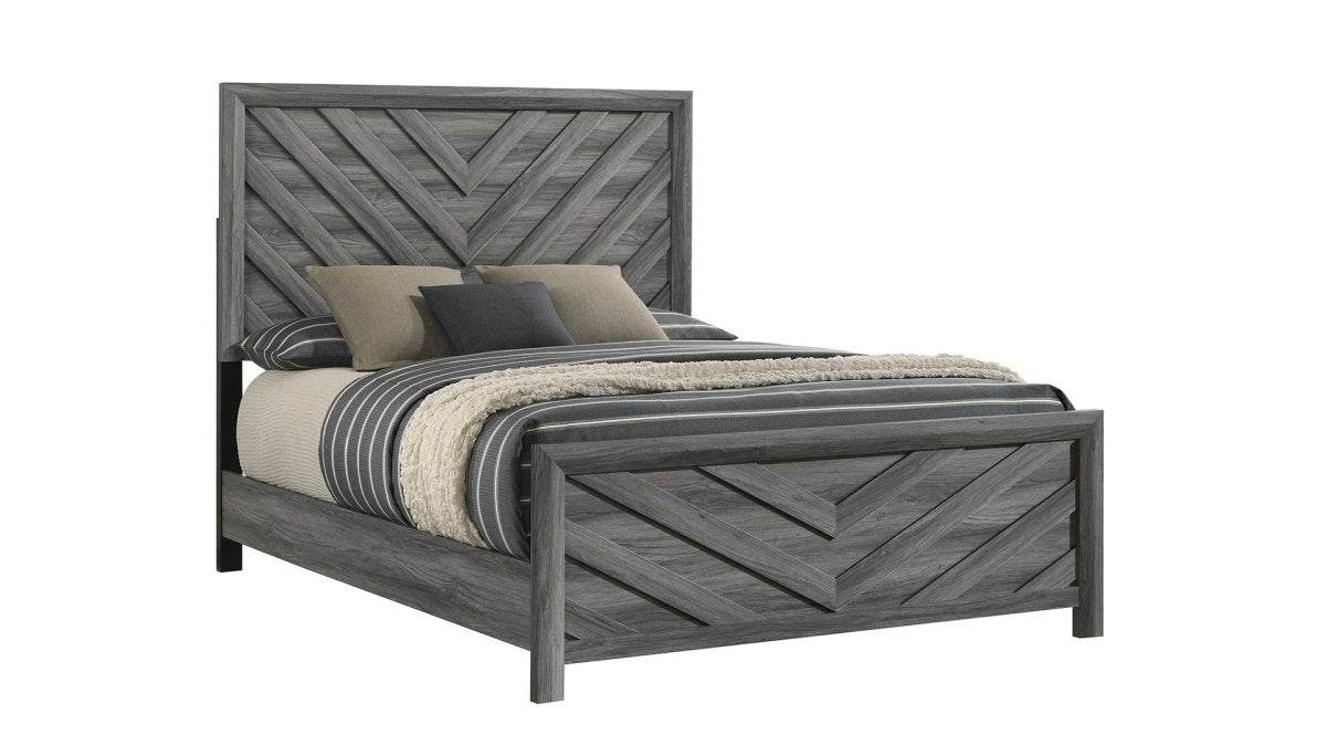 Denver Modern 5-Piece Full Gray Wood Bedroom Set - Sleep Galleria