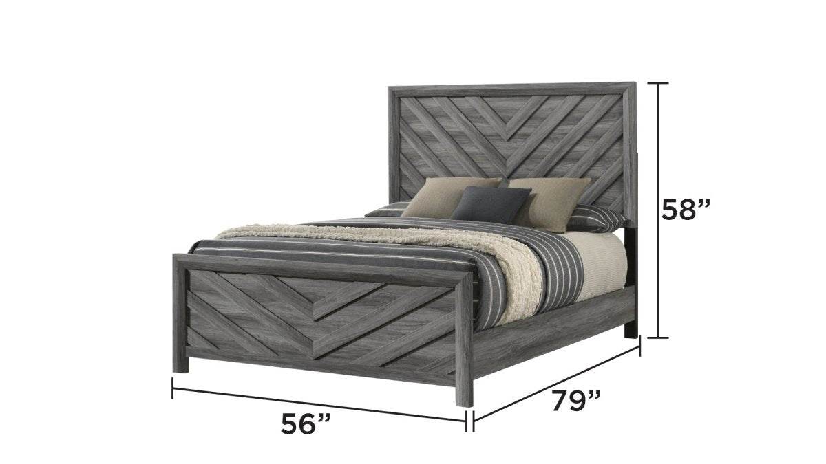 Denver Modern 5-Piece Full Gray Wood Bedroom Set - Sleep Galleria