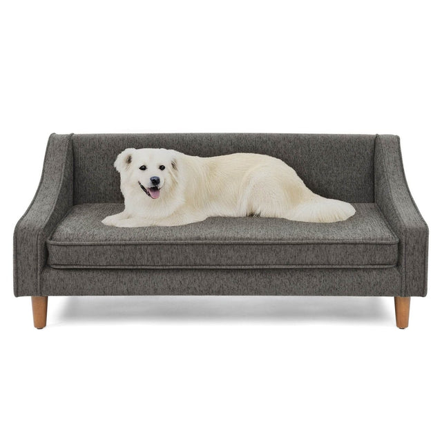 Durable Elevated Modern Linen Foam Dog Sofa Bed - Omega Lifestyles
