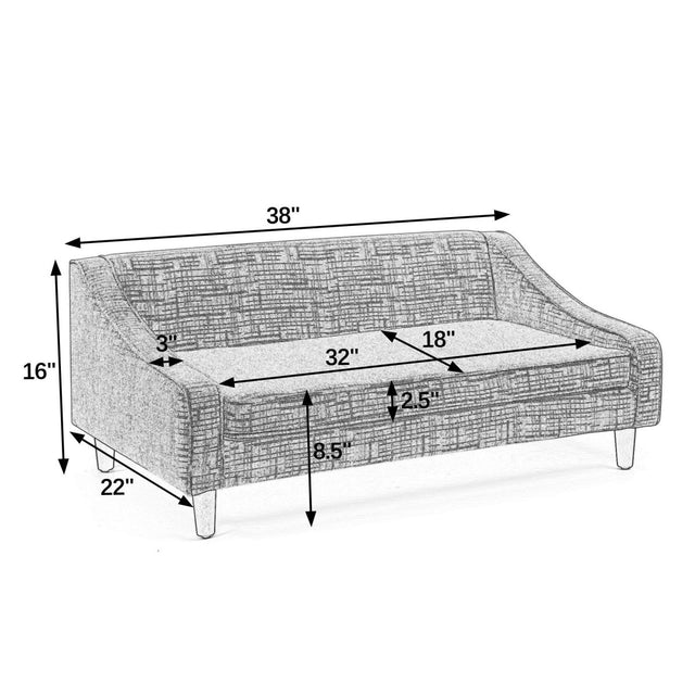 Durable Elevated Modern Linen Foam Dog Sofa Bed - Omega Lifestyles