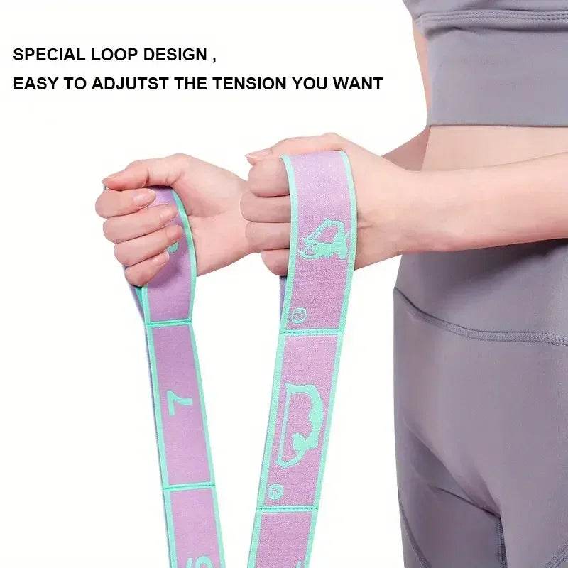 Elastic Yoga Resistance Stretching Belt With Loops - Sleep Galleria