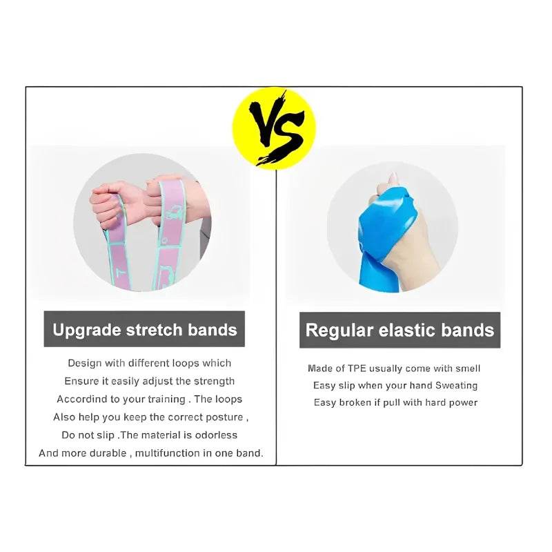 Elastic Yoga Resistance Stretching Belt With Loops - Sleep Galleria