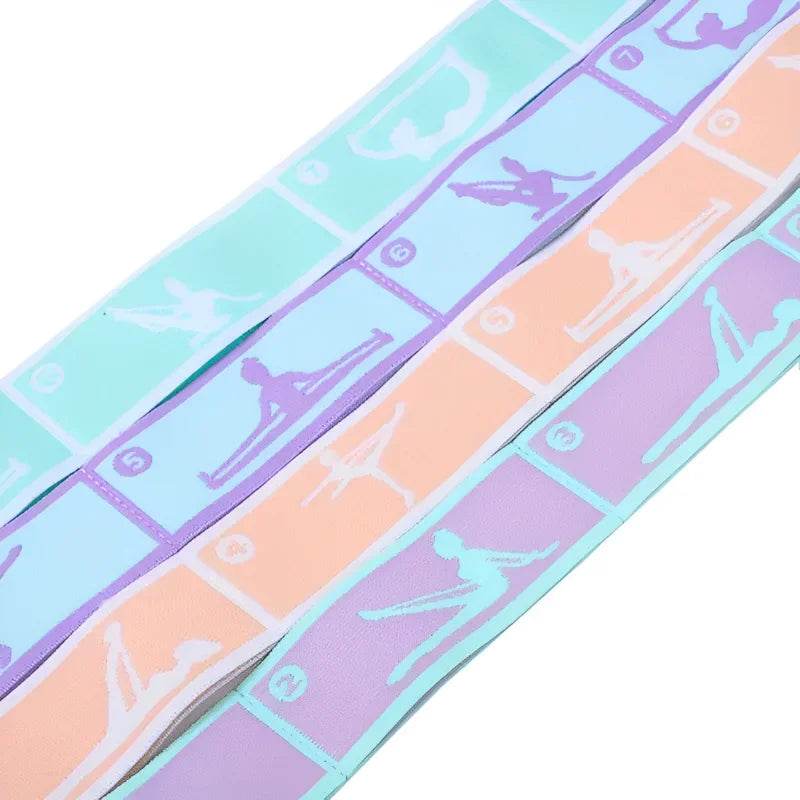 Elastic Yoga Resistance Stretching Belt With Loops - Sleep Galleria