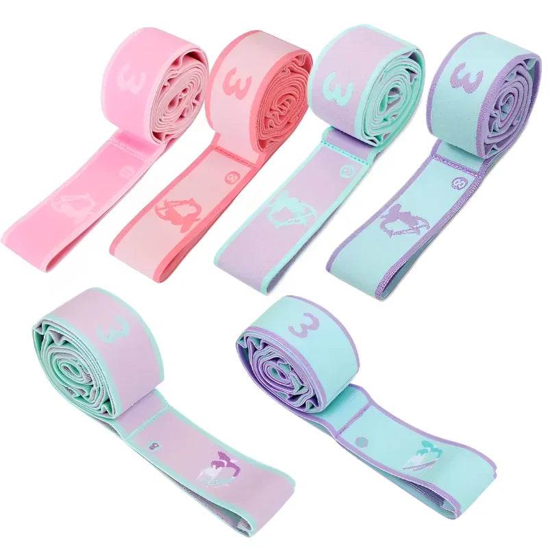 Elastic Yoga Resistance Stretching Belt With Loops - Sleep Galleria