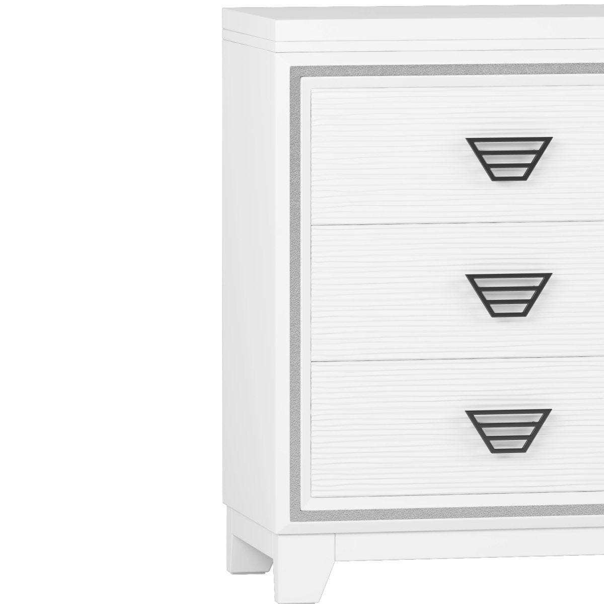 Elegant White MDF Metal 6-Drawer Storage Dresser - Sleep Galleria