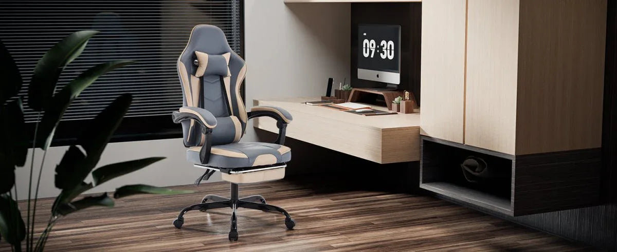 Ergonomic Leather Gaming Chair With Massage Lumbar Support - Omega Lifestyles