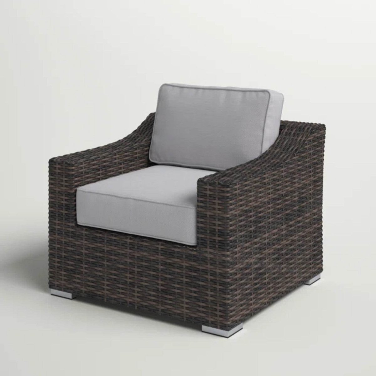 Espresso Wicker Outdoor Patio Armchair With Cushion - Serenova - Omega Lifestyles