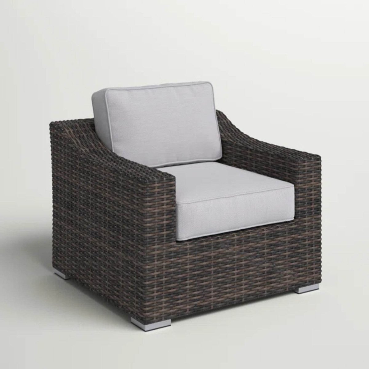 Espresso Wicker Outdoor Patio Armchair With Cushion - Serenova - Omega Lifestyles