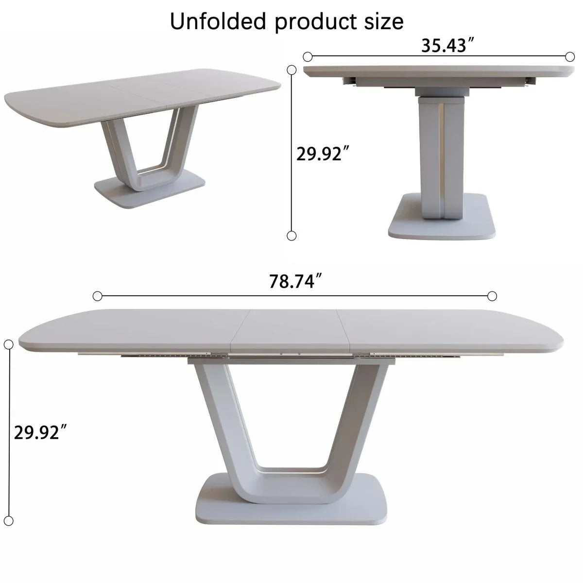 Expandable MDF Dining Table Set With Four Padded PU Chairs - Omega Lifestyles