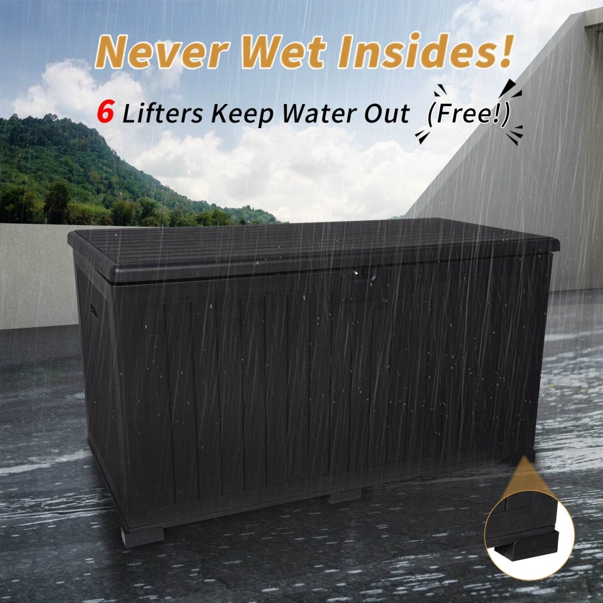 Extra Large Waterproof Resin Outdoor Storage Deck Box - Serenova - Omega Lifestyles